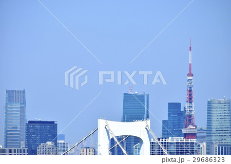 東京　都市風景　レインボーブリッジ 29686323