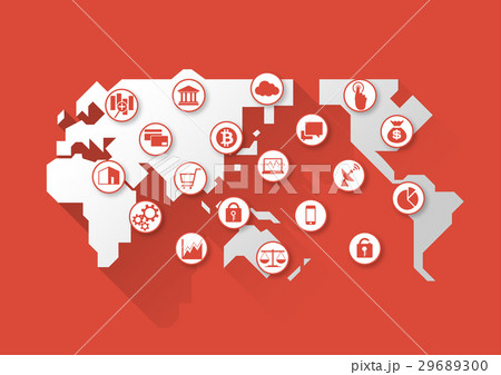 fintech＿イラスト＿世界地図 29689300