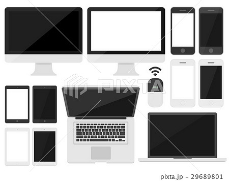 パソコンとスマホのイラストセット 29689801