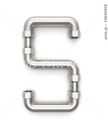 Alphabet made of Metal pipe, letter S. Alphabet made of Metal pipe, letter S. 29690868