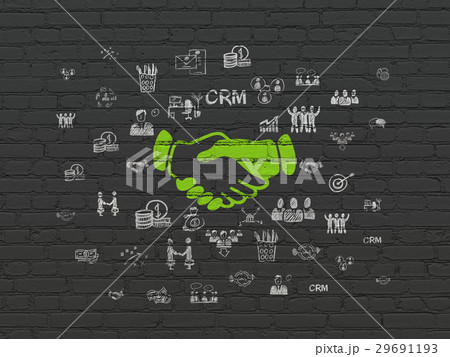 Finance concept: Handshake on wall background 29691193