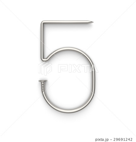Number 5, Alphabet made from nails. Number 5, Alphabet made from nails. 29691242