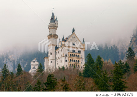 Neuschwanstein Castle fortress In the Bavarian Neuschwanstein Castle fortress In the Bavarian 29692879