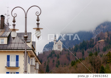 Neuschwanstein Castle fortress In the Bavarian Neuschwanstein Castle fortress In the Bavarian 29692882