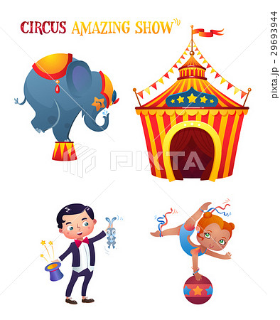 Circus Cartoon Characters のイラスト素材