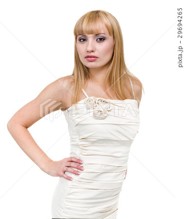 young blonde woman portrait isolated on white young blonde woman portrait isolated on white 29694265