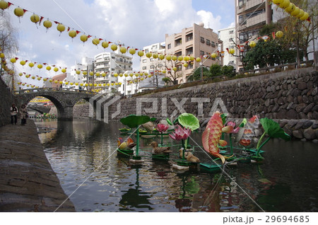 ランタンと眼鏡橋(長崎ランタンフェスティバル) ランタンと眼鏡橋(長崎ランタンフェスティバル) 29694685