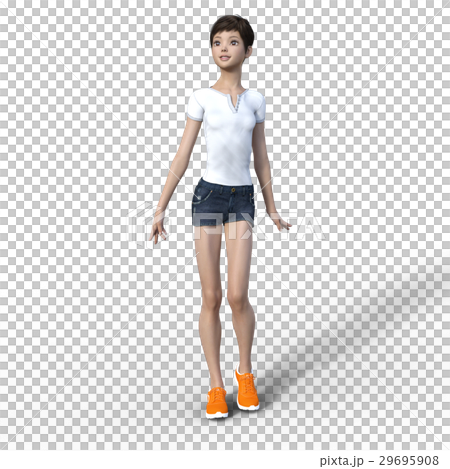 ポーズする若い女性 perming3DCG イラスト素材 ポーズする若い女性 perming3DCG イラスト素材 29695908