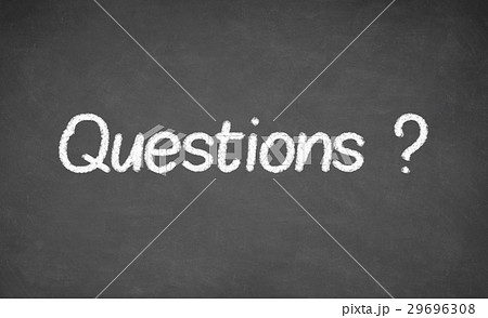 Question written on chalkboard, blackboard. 29696308