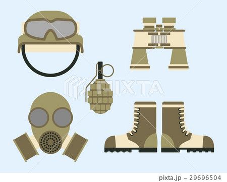 Military weapon ammunition symbols armor set Military weapon ammunition symbols armor set 29696504