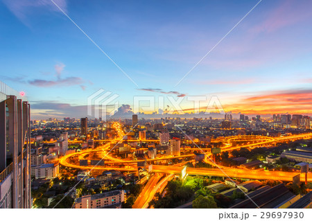 Bangkok expressway and highway top view 29697930