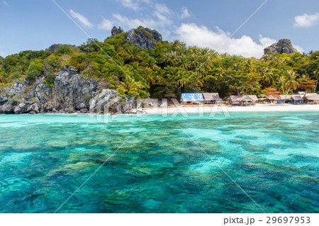 Tropical beach beautiful sea and blue sky 29697953