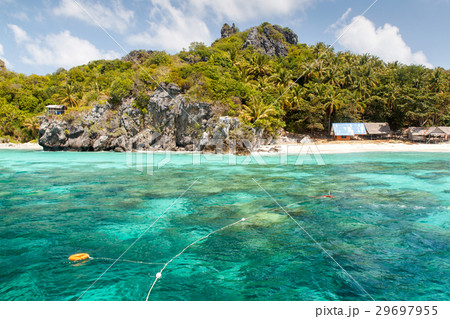 Tropical beach beautiful sea and blue sky 29697955