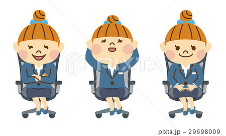 デスクチェアに座るビジネスウーマン 29698009