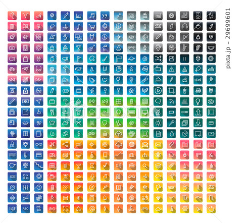 Icon Collection Vector Application Content Concept 29699601
