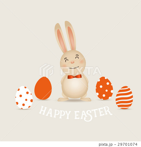 Happy easter background design. Happy easter cards with Easter bunnies and Easter eggs. Vector illustration 29701074