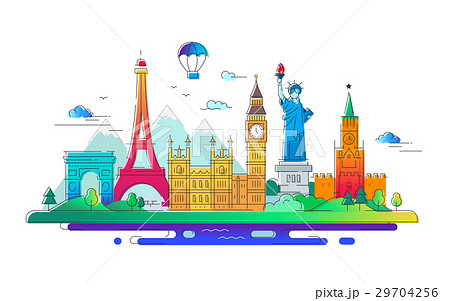 Countries - vector line travel illustration 29704256