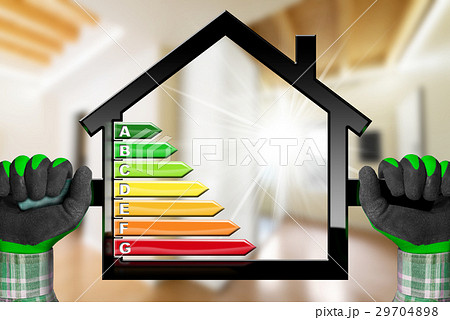 Energy Efficiency - Symbol with House Model Energy Efficiency - Symbol with House Model 29704898