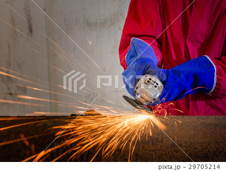 Technician working by grinding Technician working by grinding 29705214