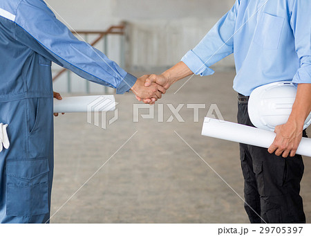 Asian Civil engineer and Asian foreman working Asian Civil engineer and Asian foreman working 29705397