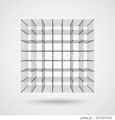 3d Even Cube Connected Dots 29705491