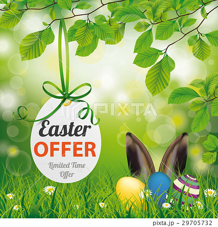 Easter Price Sticker Egg Hare Ears Twigs Offer Easter Price Sticker Egg Hare Ears Twigs Offer 29705732