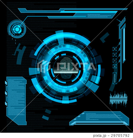 Scanning fingerprint. Interface HUD. 29705792