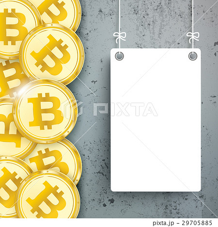 Golden Bitcoins Concrete White Board Golden Bitcoins Concrete White Board 29705885
