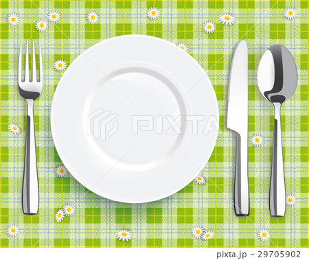 Green Picnic Blanket Plate Spoon Knife Fork Green Picnic Blanket Plate Spoon Knife Fork 29705902