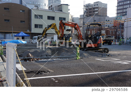 町中の工事の写真素材 [29706586] - PIXTA