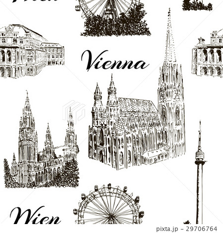 Set of Vienna symbols seamless pattern vector set Set of Vienna symbols seamless pattern vector set 29706764