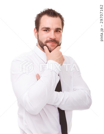 Architect with plan showing empty copyspace Architect with plan showing empty copyspace 29707162
