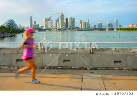 Jogging Singapore at sunset Jogging Singapore at sunset 29707252