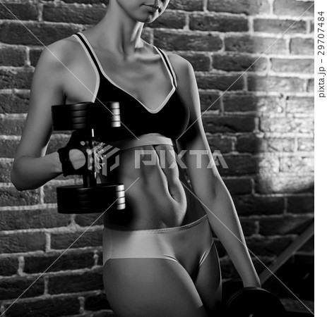 Perfect figure. Monochrome cropped shot of a 29707484