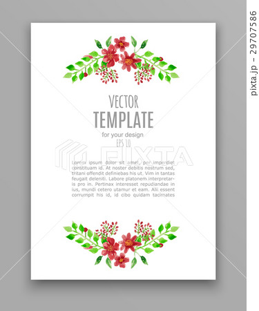 Watercolor wedding invitation design with flower Watercolor wedding invitation design with flower 29707586