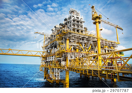 Oil and gas platform in the gulf or the sea, Oil and gas platform in the gulf or the sea, 29707787