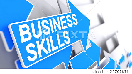 Business Skills - Inscription on Blue Arrow. 3D. Business Skills - Inscription on Blue Arrow. 3D. 29707851