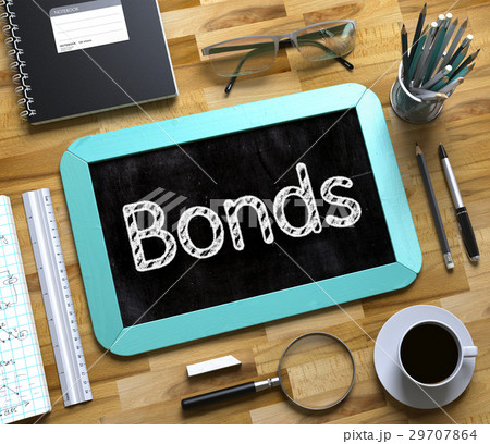 Bonds Concept on Small Chalkboard. 3d 29707864