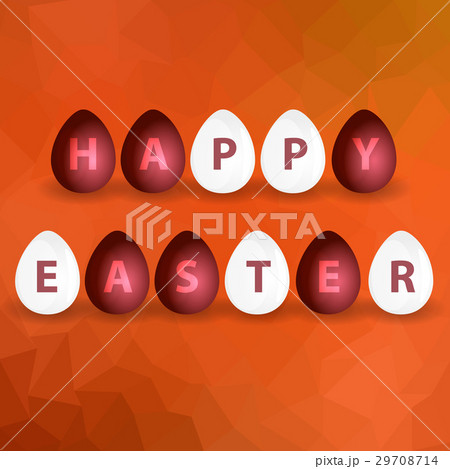 happy easter from red and white egg  29708714