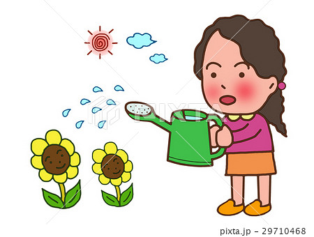 水やりをする少女 水やりをする少女 29710468