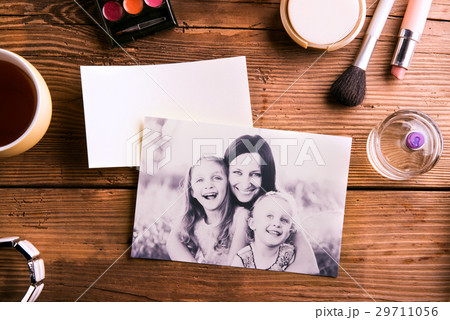 Mothers day composition. Family photo and beauty Mothers day composition. Family photo and beauty 29711056