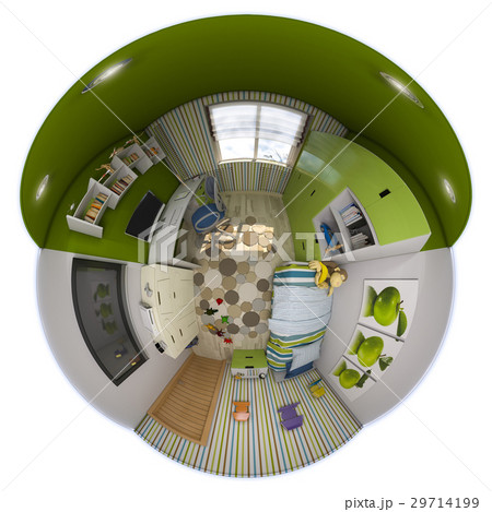3d illustration 360 panorama of children's room 3d illustration 360 panorama of children's room 29714199