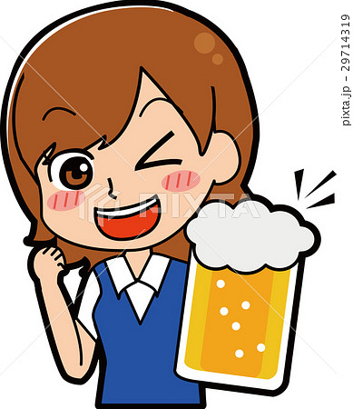 ビールで乾杯するolのイラスト 夏服 のイラスト素材 ビールで乾杯するolのイラスト 夏服 のイラスト素材