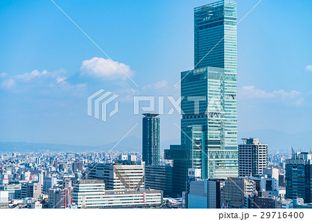 《大阪府》あべのハルカスと都市風景 《大阪府》あべのハルカスと都市風景 29716400