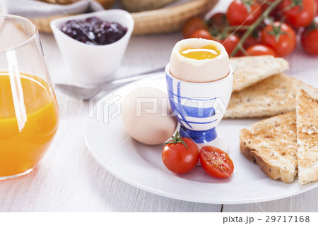 English breakfast on white wooden table English breakfast on white wooden table 29717168