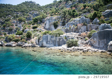 sunken city of Kekova in bay of Uchagiz view from sea 29719507