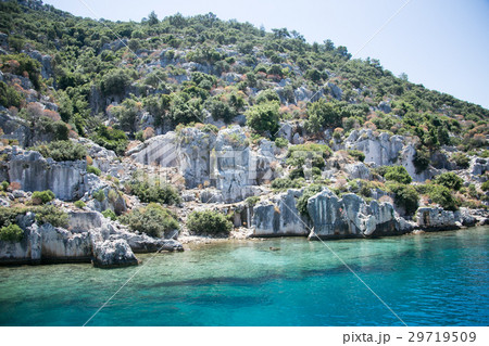 sunken city of Kekova in bay of Uchagiz view from sea 29719509
