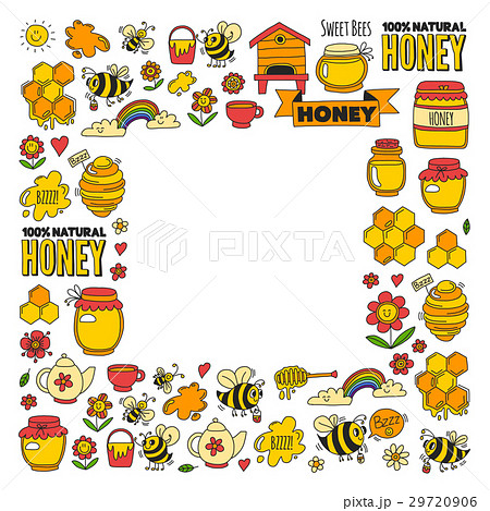 Honey Market Bazaar Honey Fair Doodle Images Ofのイラスト素材