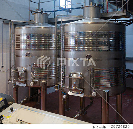 Wine material processing in tanks at plant Wine material processing in tanks at plant 29724826