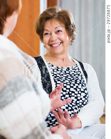 Senior friends having nice conversation 29726875